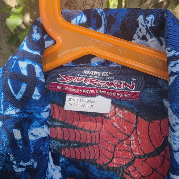 Vintage Spiderman Blue and Red Button Down Shirt - Picture 2 of 2